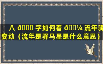 八 🐘 字如何看 🌼 流年驿马变动（流年是驿马星是什么意思）